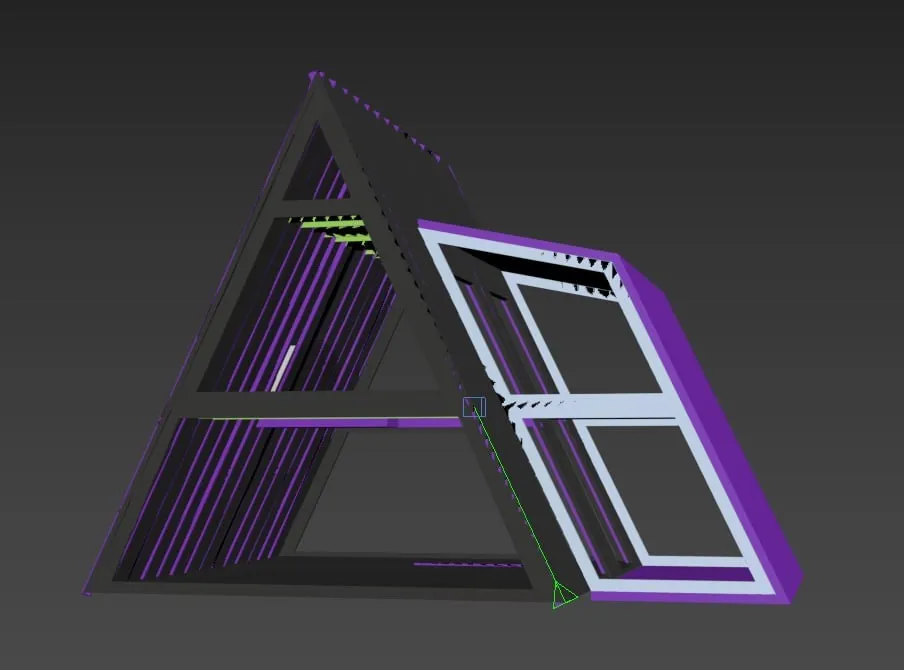 Каркас дома в окне 3ds Max